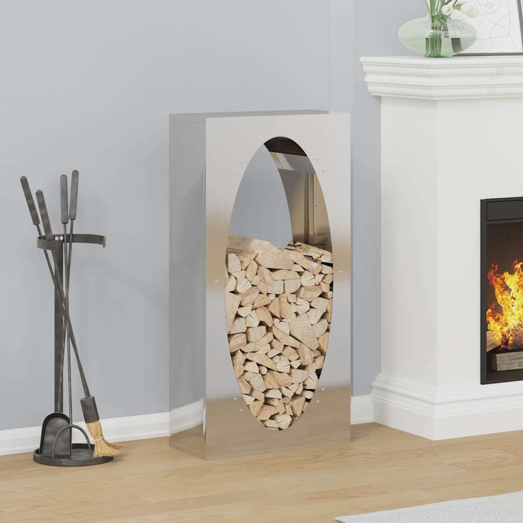 Rastrelliera per Legna da Ardere 50x23x100 cm in Acciaio Inox - homemem39