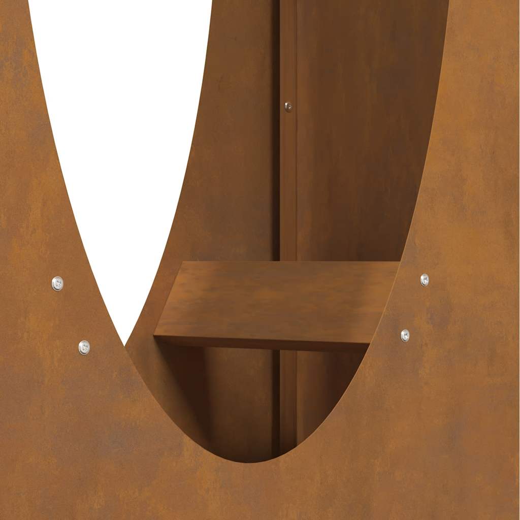 Rastrelliera per Legna da Ardere 50x23x100 cm in Acciaio Corten - homemem39