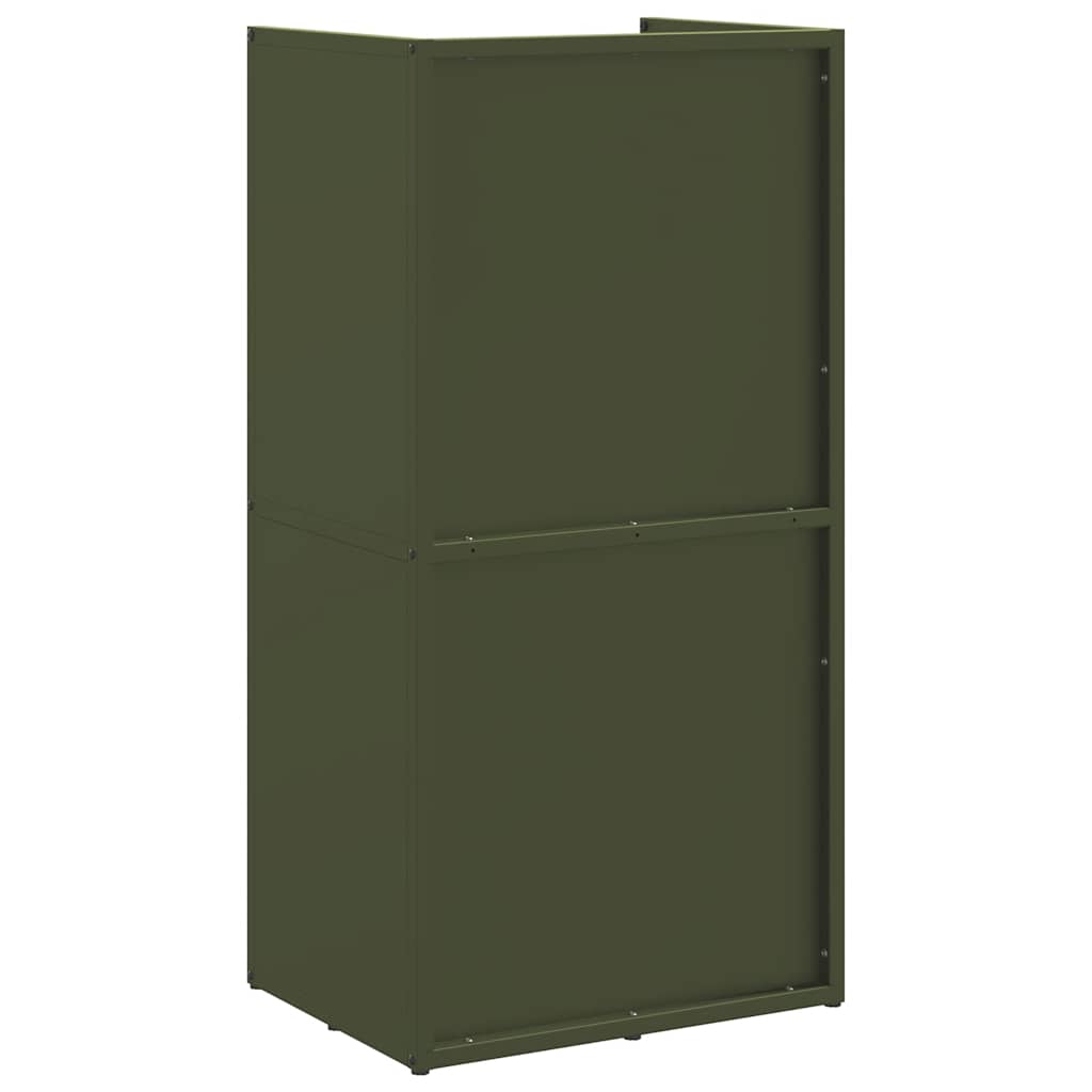 Rastrelliera per Legna da Ardere Verde Oliva 40x30x80 cm - homemem39
