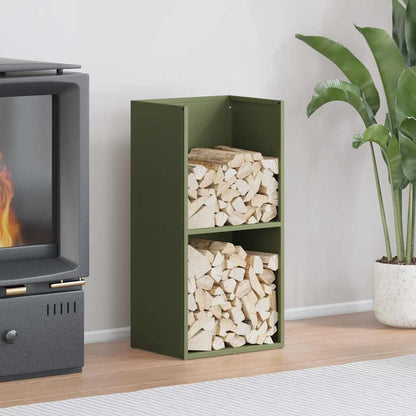 Rastrelliera per Legna da Ardere Verde Oliva 40x30x80 cm - homemem39