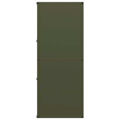 Rastrelliera per Legna da Ardere Verde Oliva 40x30x75 cm - homemem39