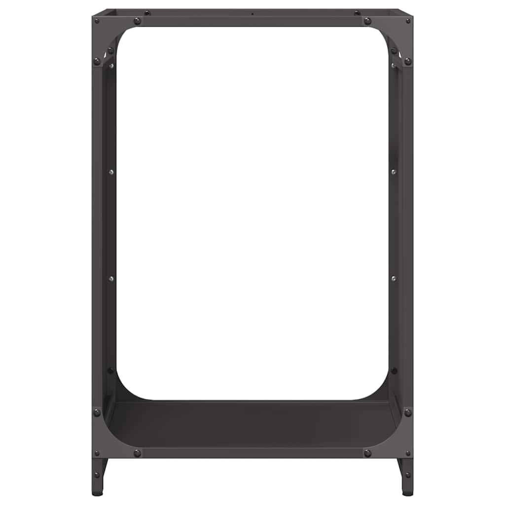 Rastrelliera per Legna da Ardere Nera 44x28x65 cm - homemem39