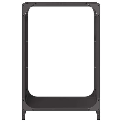 Rastrelliera per Legna da Ardere Nera 44x28x65 cm - homemem39
