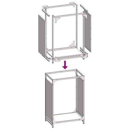 Rastrelliera per Legna da Ardere Bianca 44x28x65 cm - homemem39