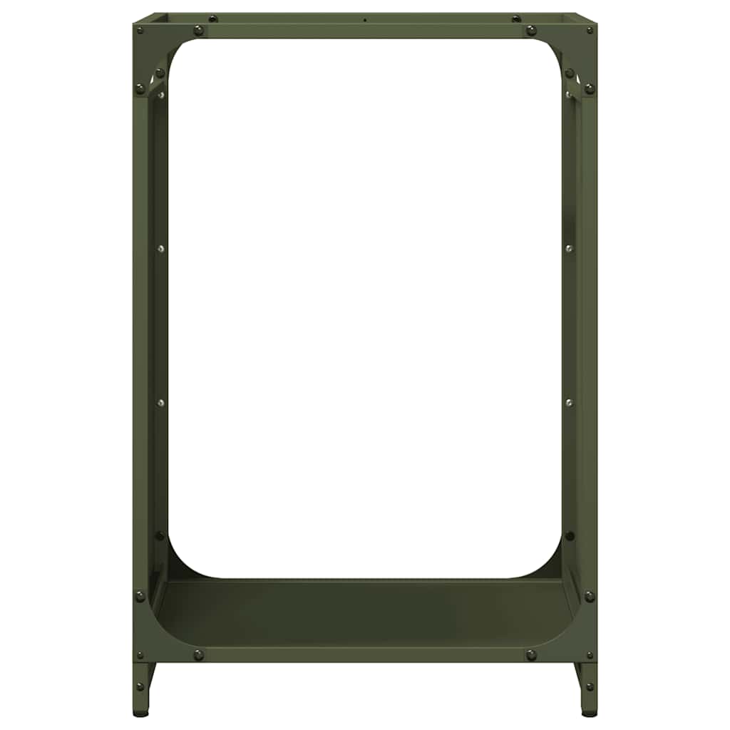 Rastrelliera per Legna da Ardere Verde Oliva 44x28x65 cm - homemem39