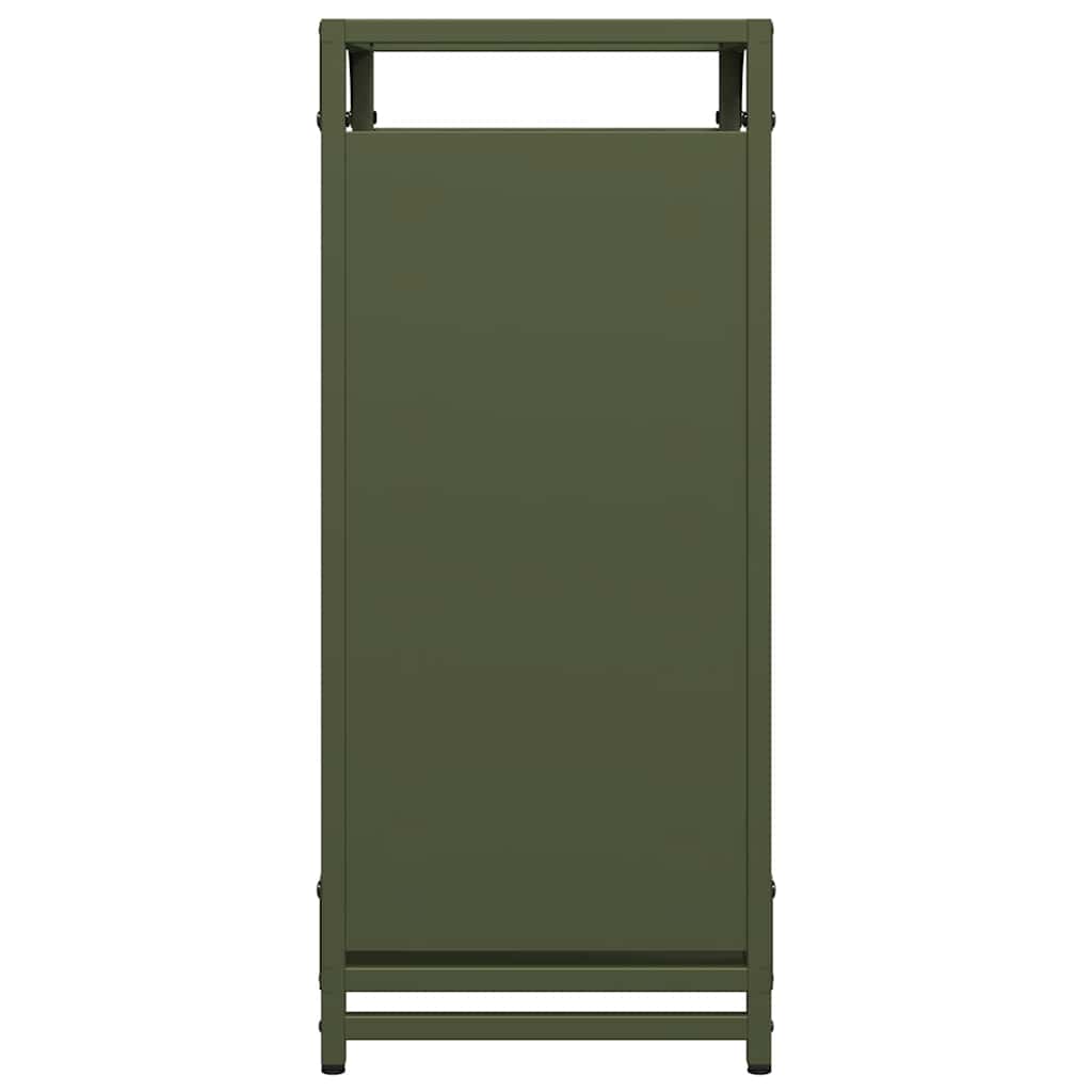 Rastrelliera per Legna da Ardere Verde Oliva 44x28x65 cm - homemem39