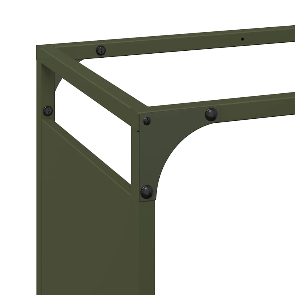 Rastrelliera per Legna da Ardere Verde Oliva 44x28x65 cm - homemem39