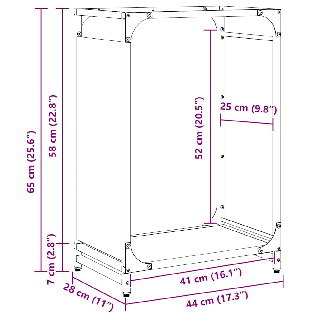 Rastrelliera per Legna da Ardere Verde Oliva 44x28x65 cm - homemem39