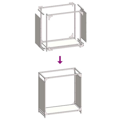 Rastrelliera per Legna da Ardere Nera 60x28x65 cm - homemem39