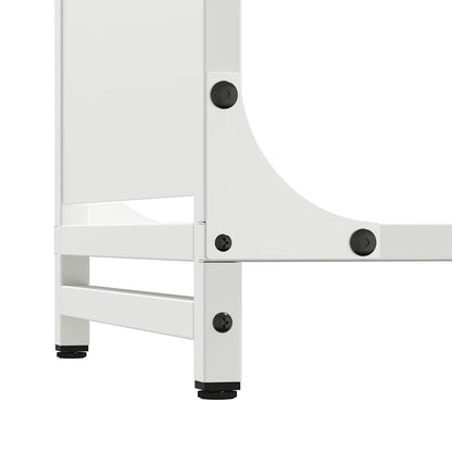 Rastrelliera per Legna da Ardere Bianca 60x28x65 cm - homemem39