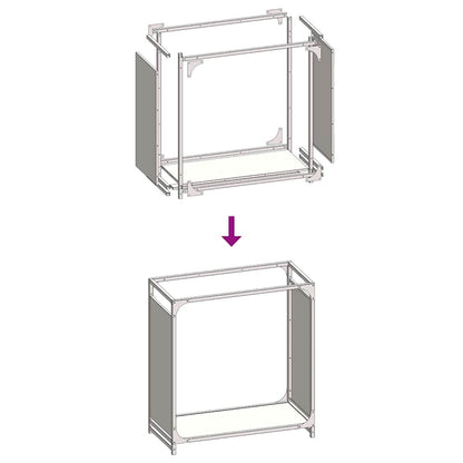 Rastrelliera per Legna da Ardere Antracite 60x28x65 cm - homemem39