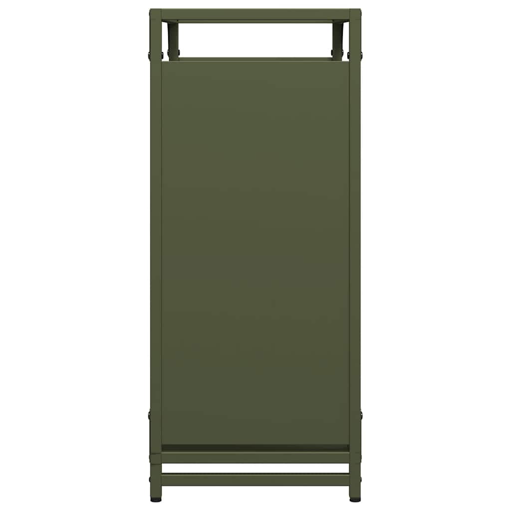 Rastrelliera per Legna da Ardere Verde Oliva 60x28x65 cm - homemem39