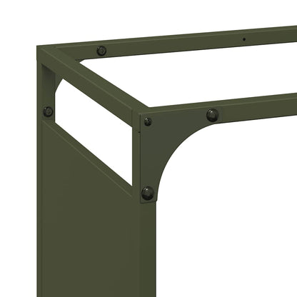 Rastrelliera per Legna da Ardere Verde Oliva 60x28x65 cm - homemem39