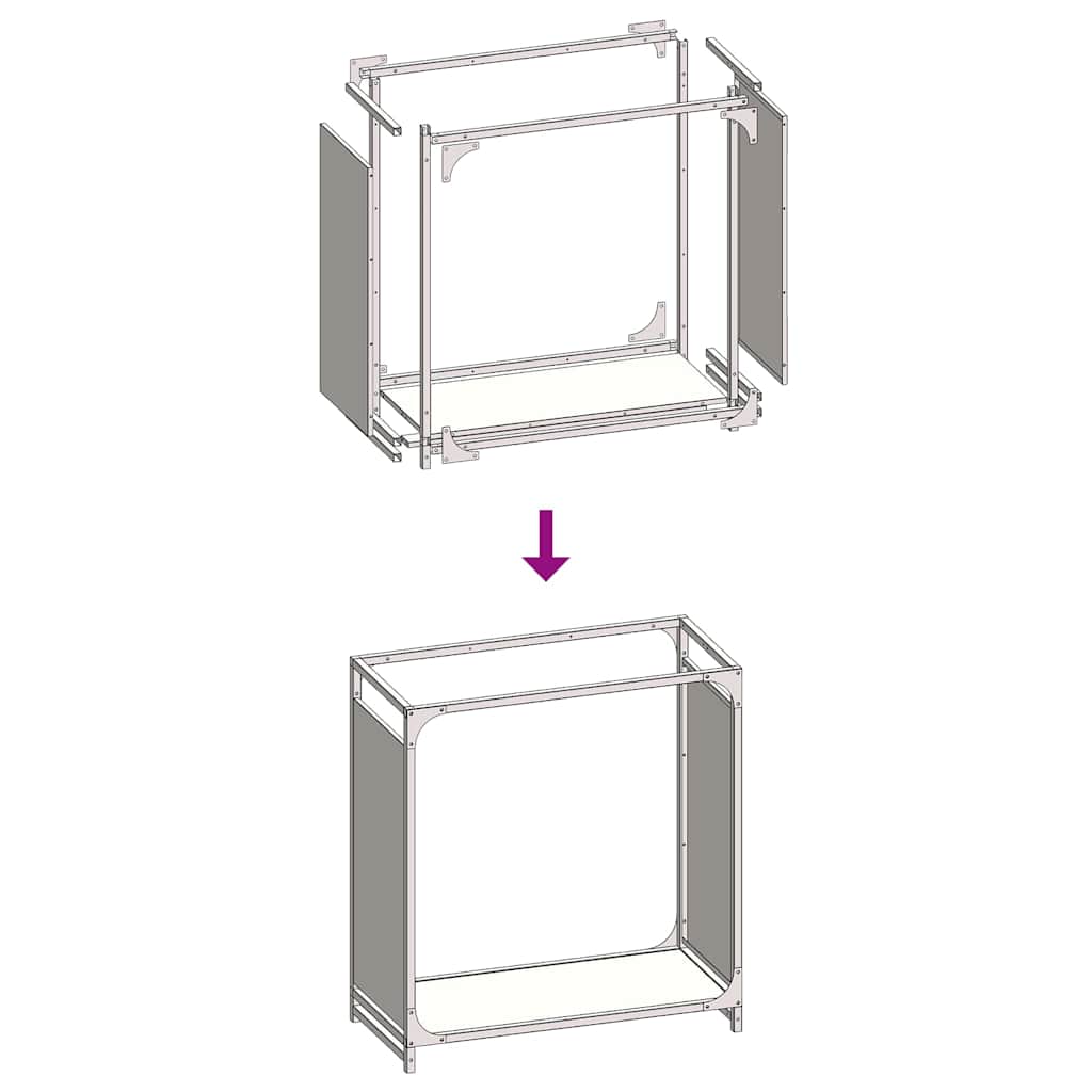 Rastrelliera per Legna da Ardere Verde Oliva 60x28x65 cm - homemem39