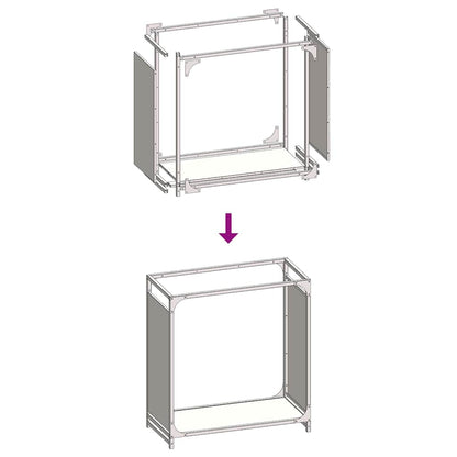 Rastrelliera per Legna da Ardere Verde Oliva 60x28x65 cm - homemem39