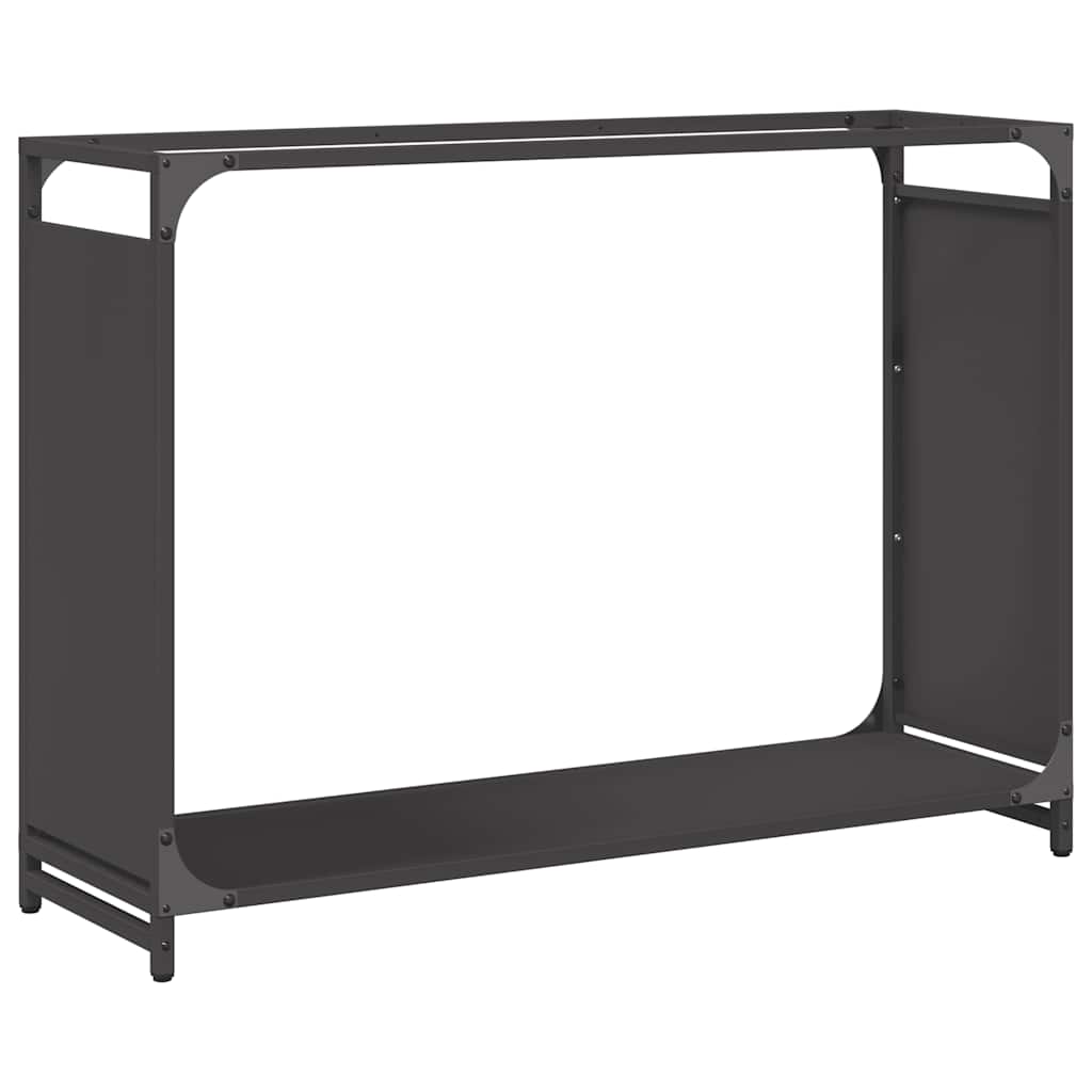 Rastrelliera per Legna da Ardere Nera 90x28x65 cm - homemem39