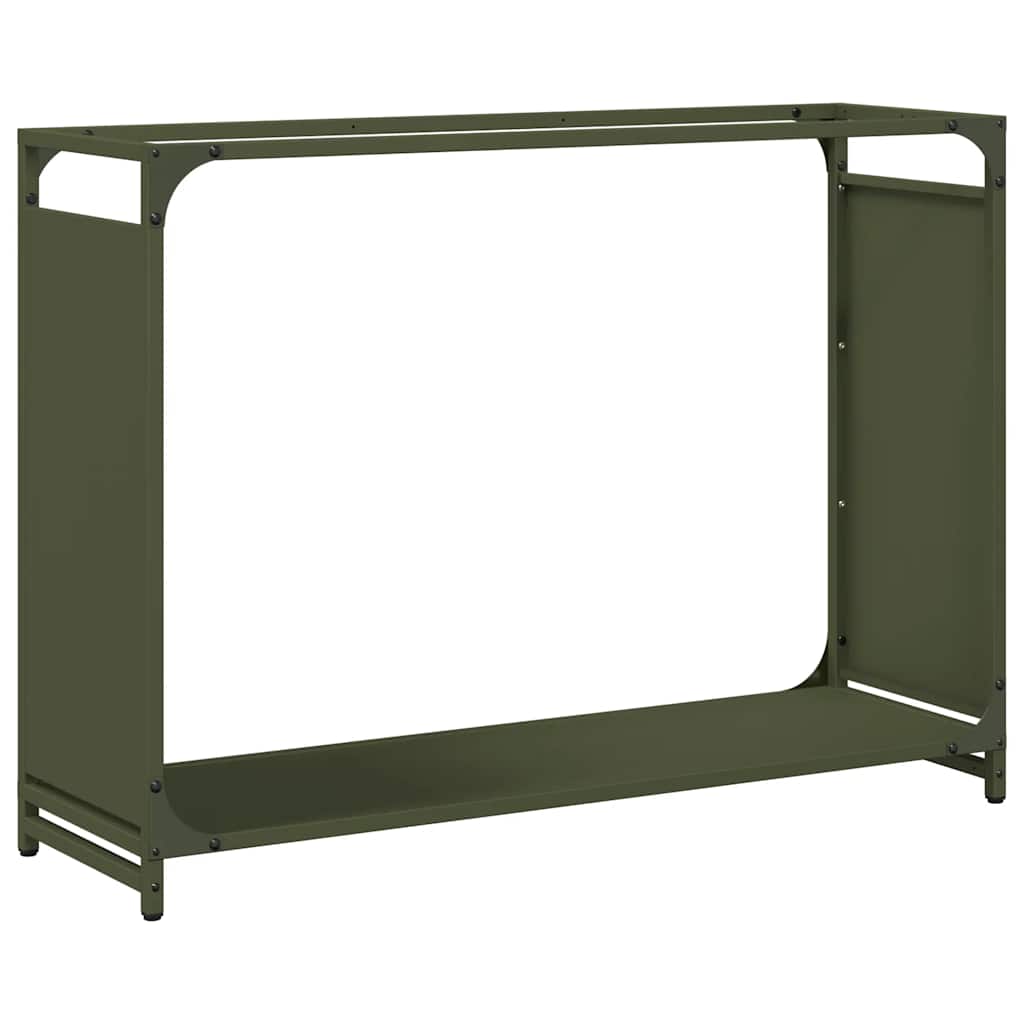 Rastrelliera per Legna da Ardere Verde Oliva 90x28x65 cm - homemem39