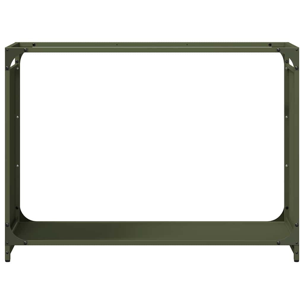 Rastrelliera per Legna da Ardere Verde Oliva 90x28x65 cm - homemem39