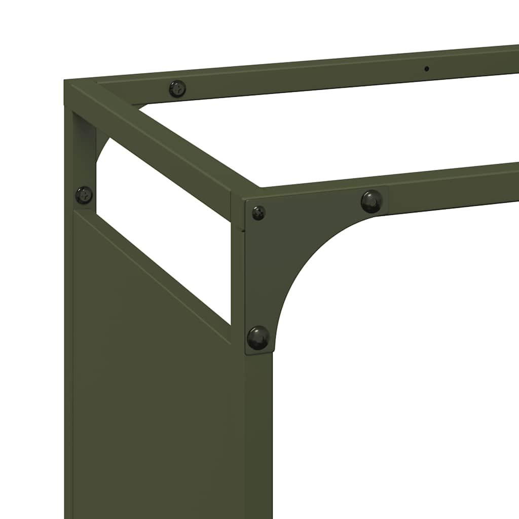 Rastrelliera per Legna da Ardere Verde Oliva 90x28x65 cm - homemem39