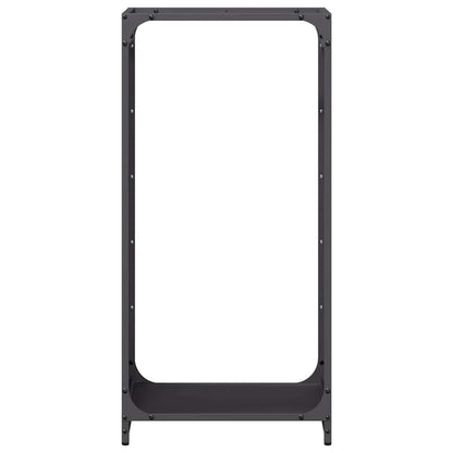 Rastrelliera per Legna da Ardere Nera 44x28x90 cm - homemem39