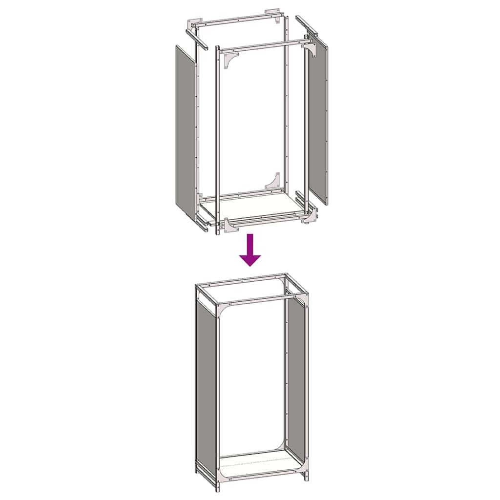 Rastrelliera per Legna da Ardere Bianca 44x28x90 cm - homemem39