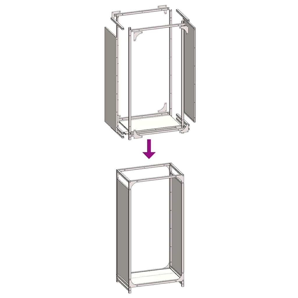 Rastrelliera per Legna da Ardere Antracite 44x28x90 cm - homemem39