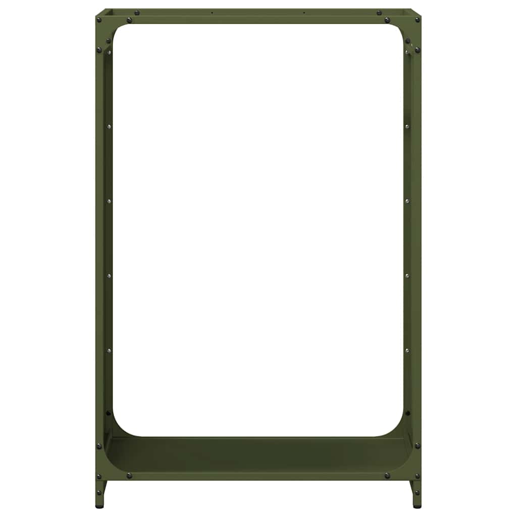 Rastrelliera per Legna da Ardere Verde Oliva 60x28x90 cm - homemem39