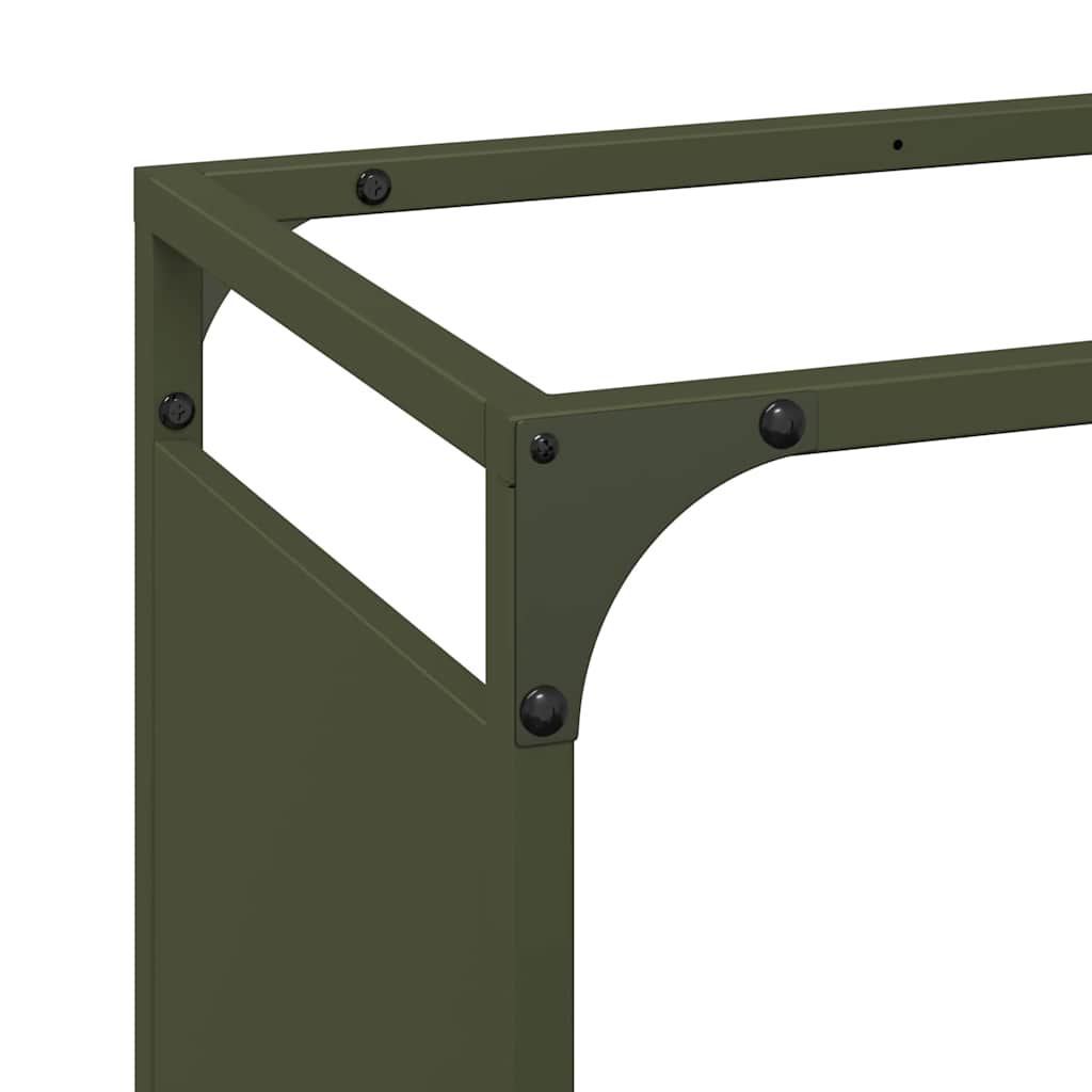 Rastrelliera per Legna da Ardere Verde Oliva 60x28x90 cm - homemem39