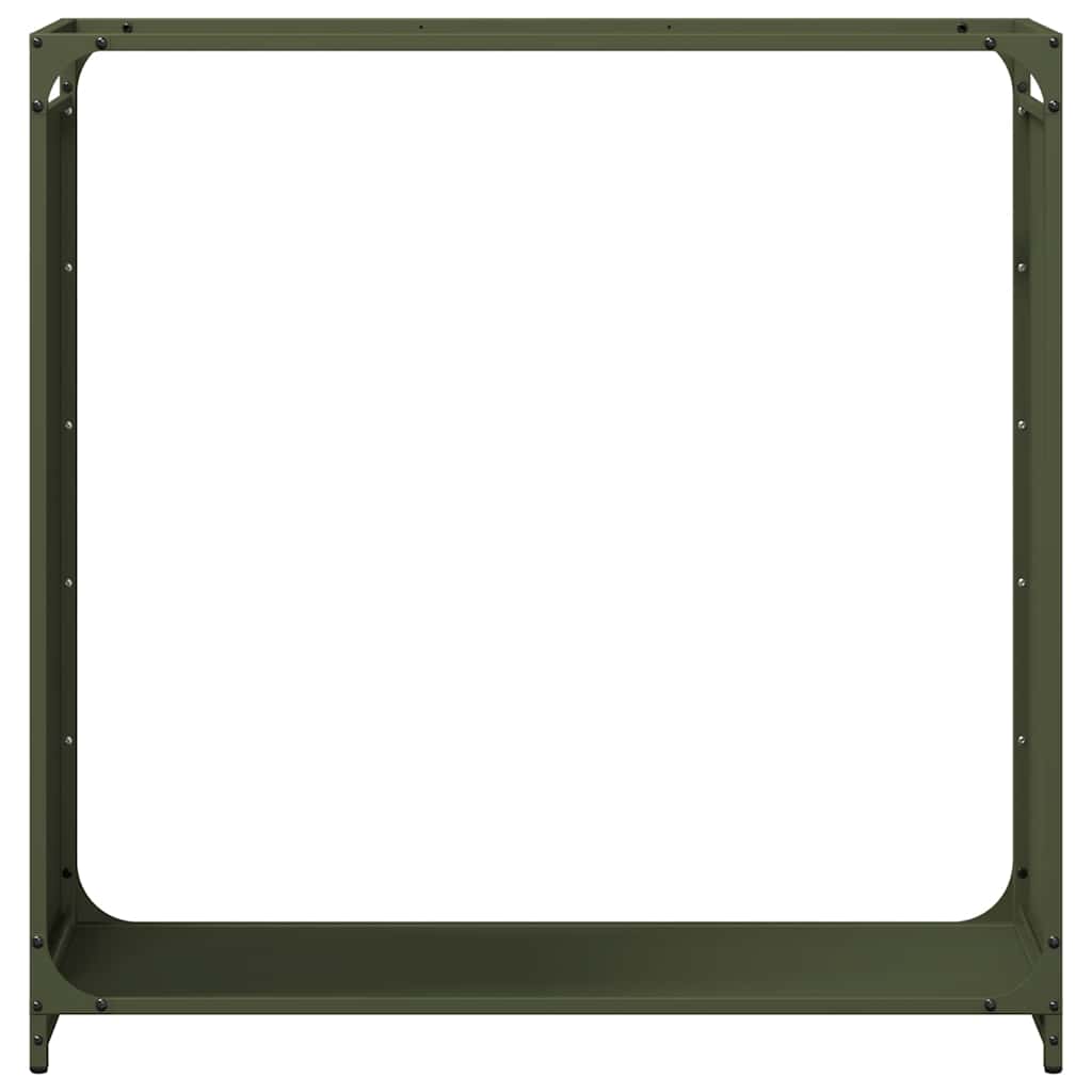 Rastrelliera per Legna da Ardere Verde Oliva 90x28x90 cm - homemem39