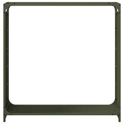 Rastrelliera per Legna da Ardere Verde Oliva 90x28x90 cm - homemem39