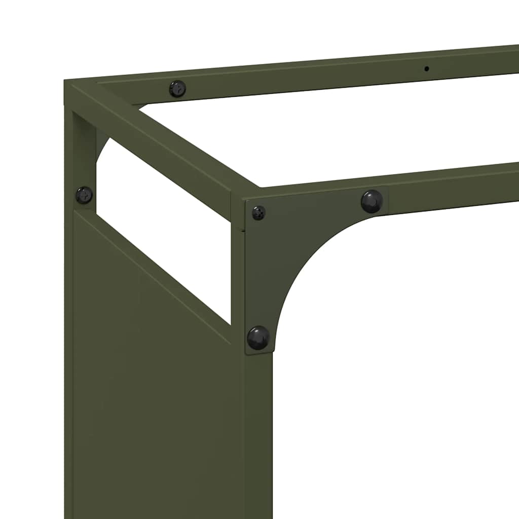 Rastrelliera per Legna da Ardere Verde Oliva 90x28x90 cm - homemem39