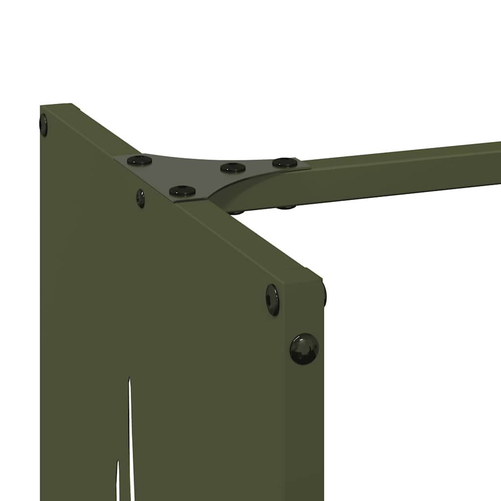 Rastrelliera per Legna da Ardere Verde Oliva 40x30x80 cm - homemem39