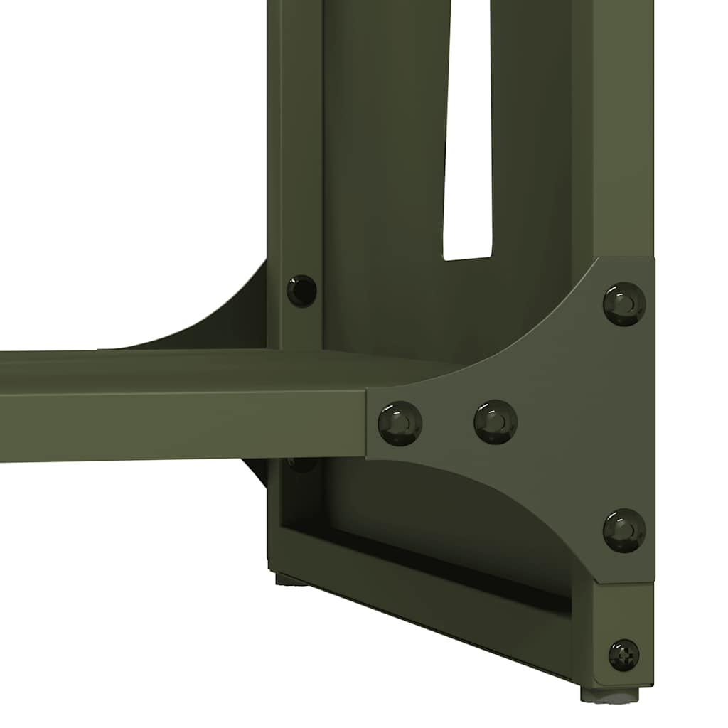 Rastrelliera per Legna da Ardere Verde Oliva 40x30x80 cm - homemem39