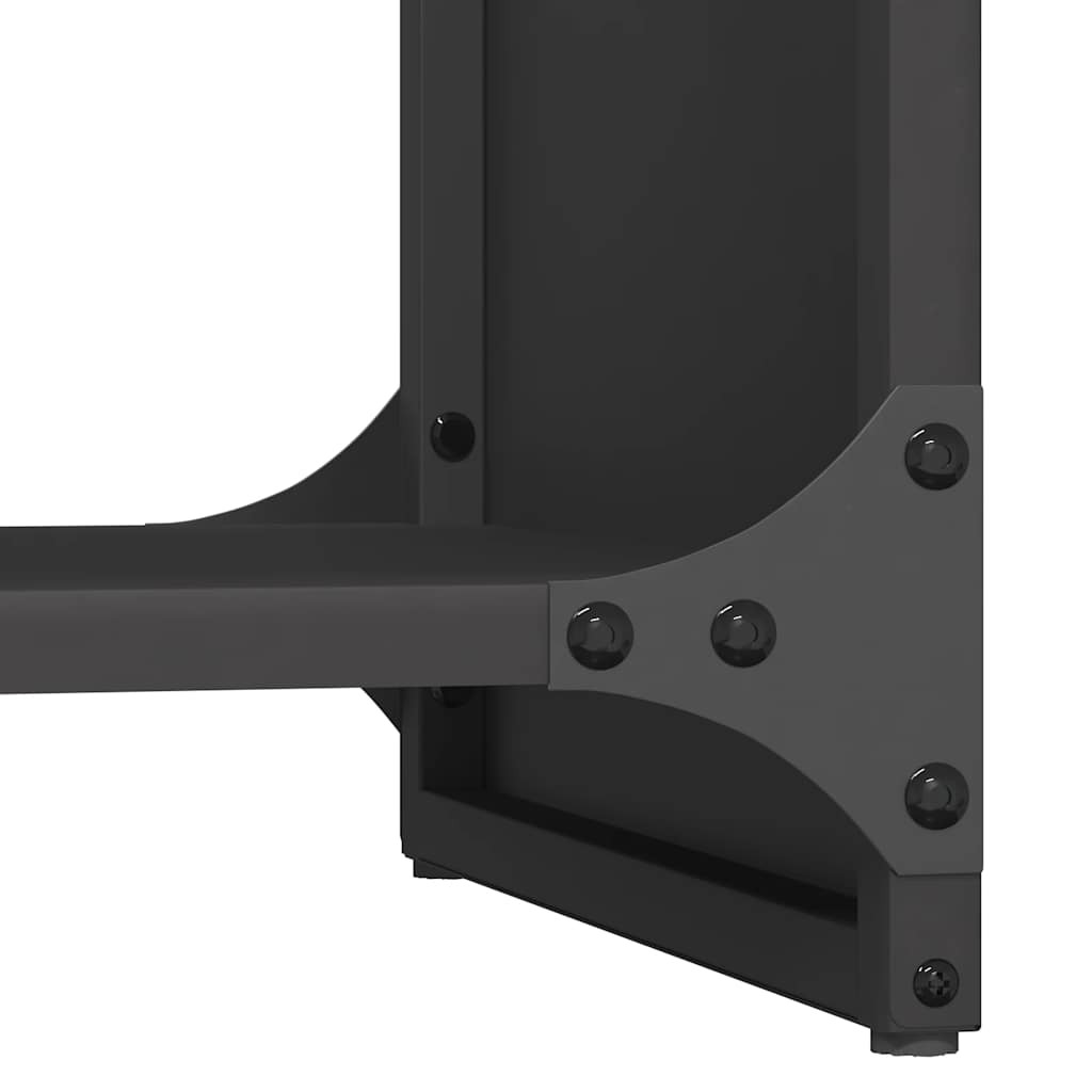 Rastrelliera per Legna da Ardere Nera 40x30x80 cm - homemem39