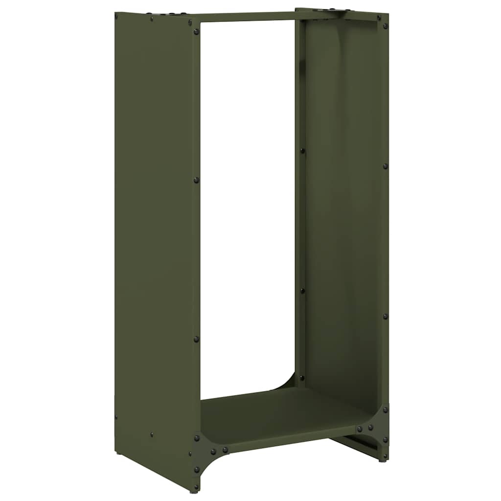 Rastrelliera per Legna da Ardere Verde Oliva 40x30x80 cm - homemem39