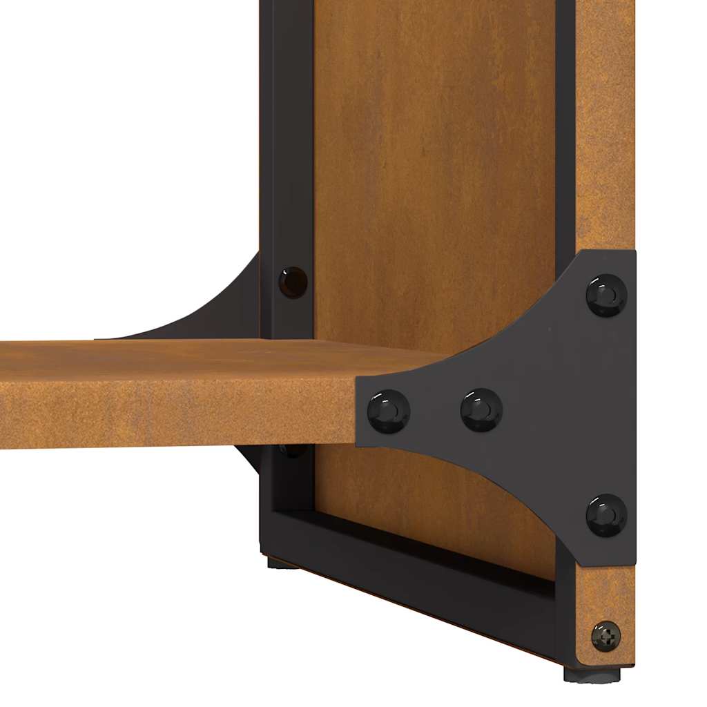 Rastrelliera per Legna da Ardere 40x30x80 cm in Acciaio Corten - homemem39