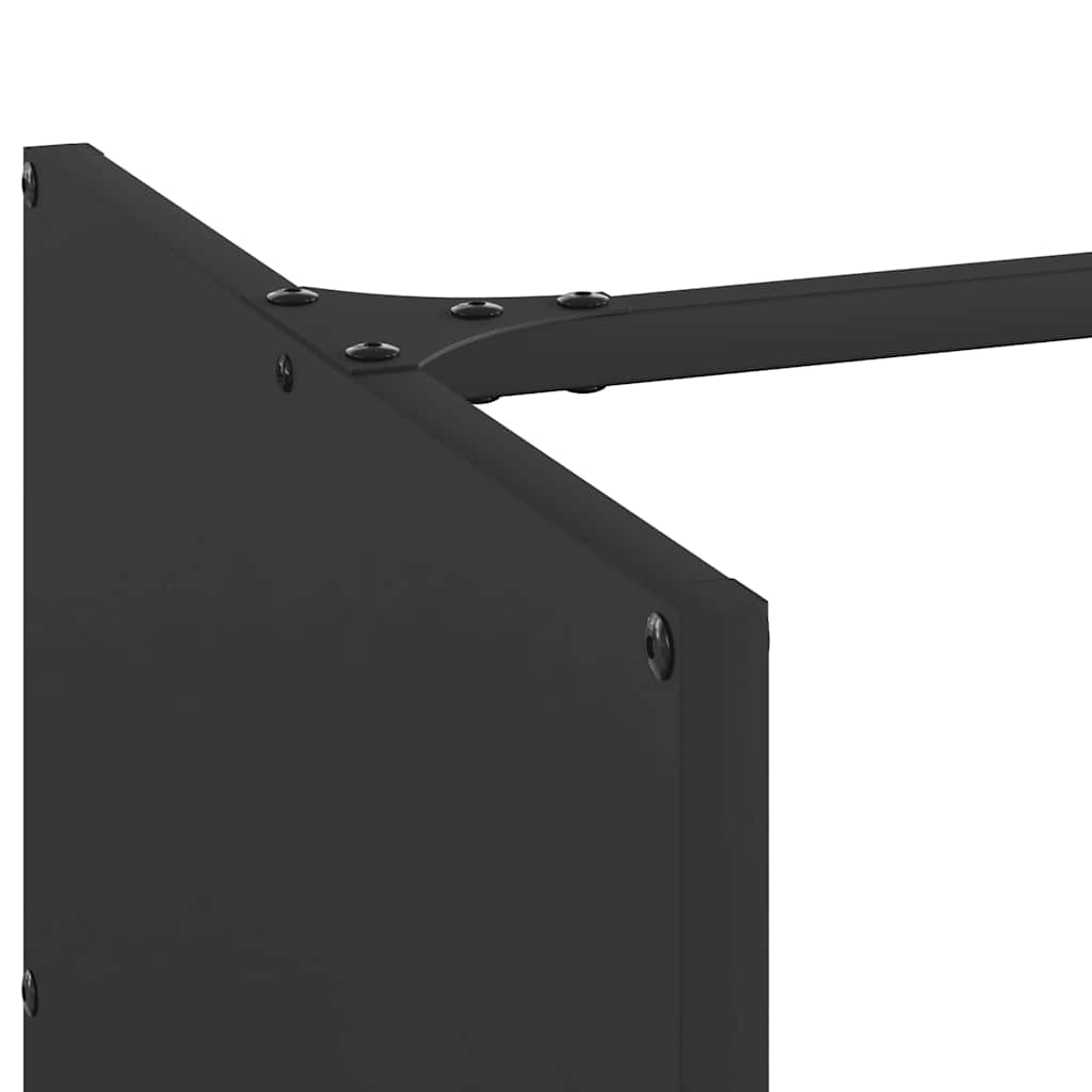 Rastrelliera per Legna da Ardere Nera 40x40x40 cm - homemem39