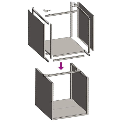 Rastrelliera per Legna da Ardere Antracite 40x40x40 cm - homemem39