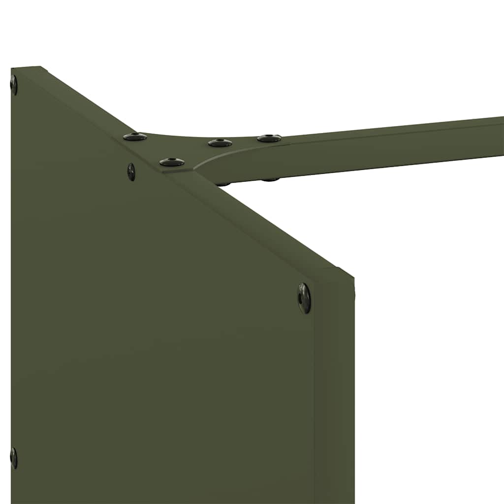 Rastrelliera per Legna da Ardere Verde Oliva 40x40x40 cm - homemem39