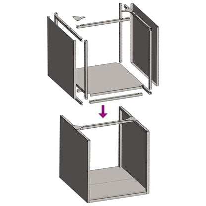 Rastrelliera per Legna da Ardere 40x40x40 cm in Acciaio Inox - homemem39