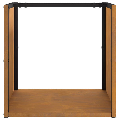 Rastrelliera per Legna da Ardere 40x40x40 cm in Acciaio Corten - homemem39