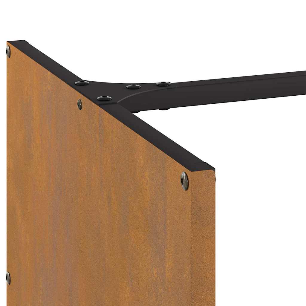 Rastrelliera per Legna da Ardere 40x40x40 cm in Acciaio Corten - homemem39