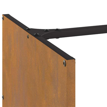 Rastrelliera per Legna da Ardere 40x40x40 cm in Acciaio Corten - homemem39