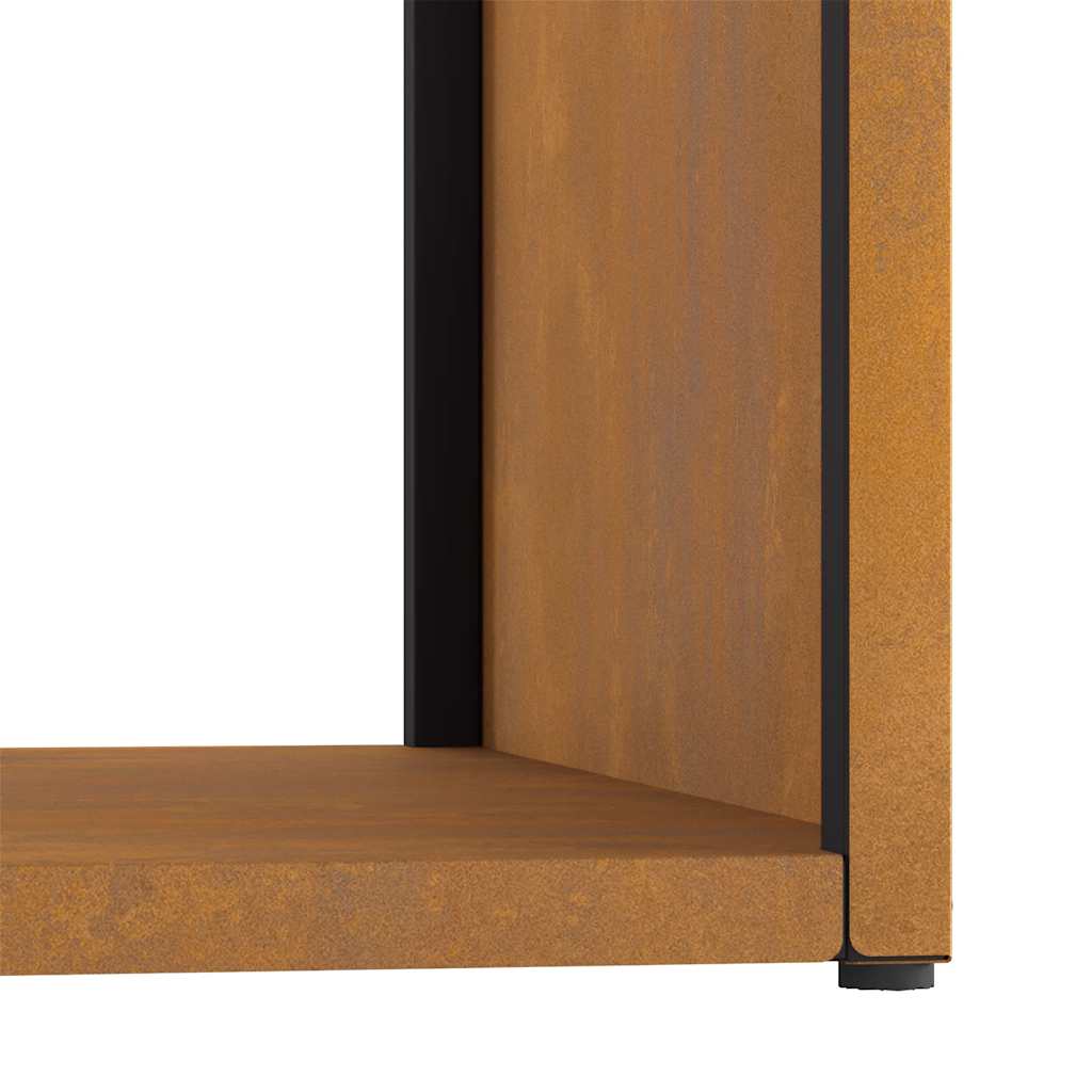 Rastrelliera per Legna da Ardere 40x40x40 cm in Acciaio Corten - homemem39