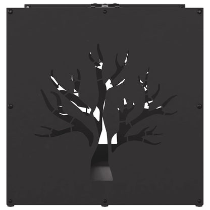 Rastrelliera per Legna da Ardere Nera 40x40x40 cm - homemem39