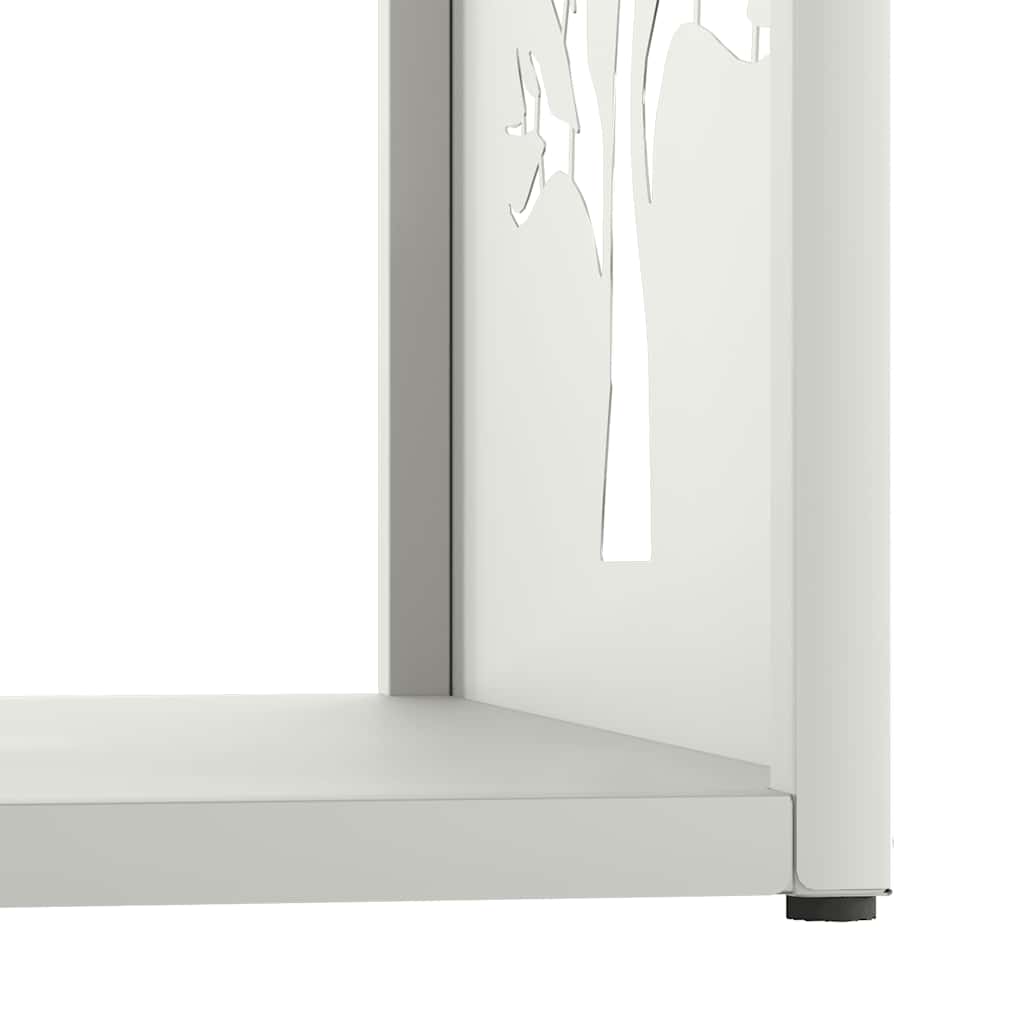 Rastrelliera per Legna da Ardere Bianca 40x40x40 cm - homemem39