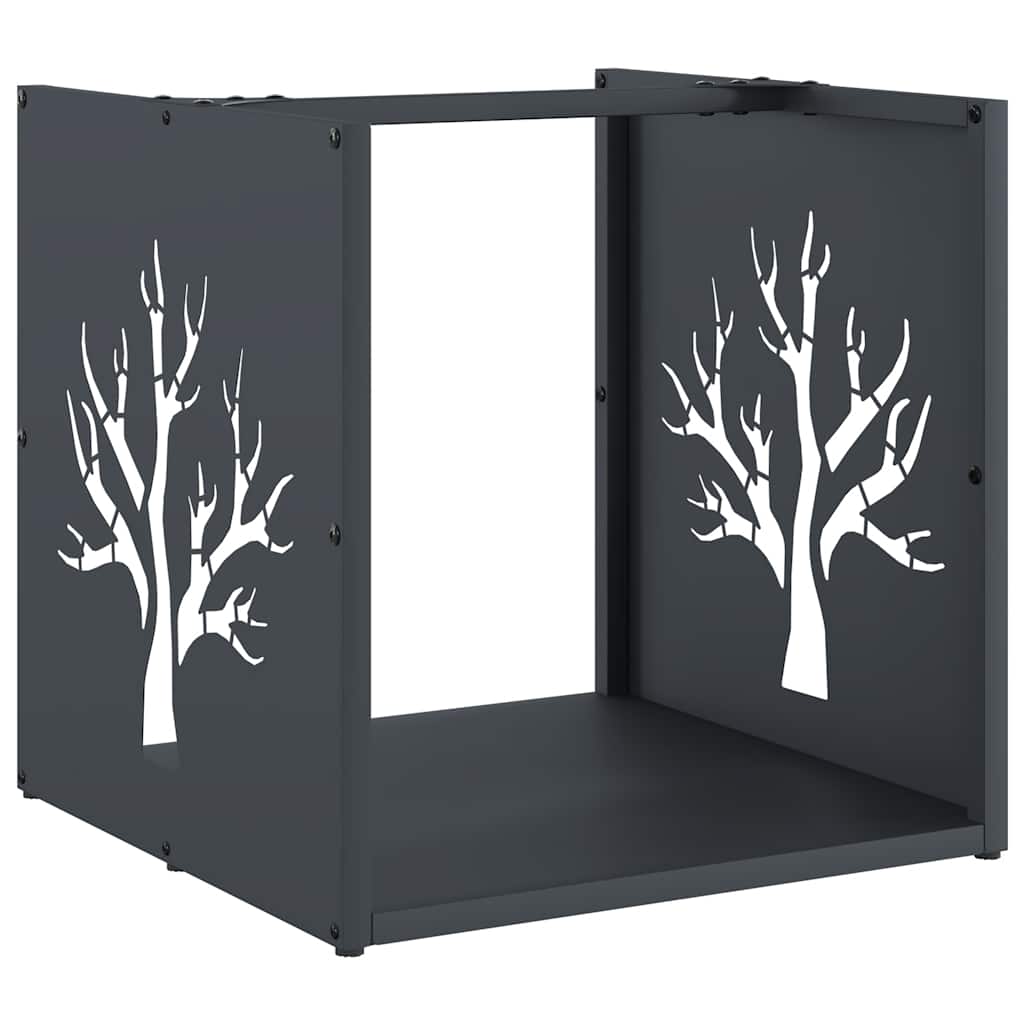 Rastrelliera per Legna da Ardere Antracite 40x40x40 cm - homemem39