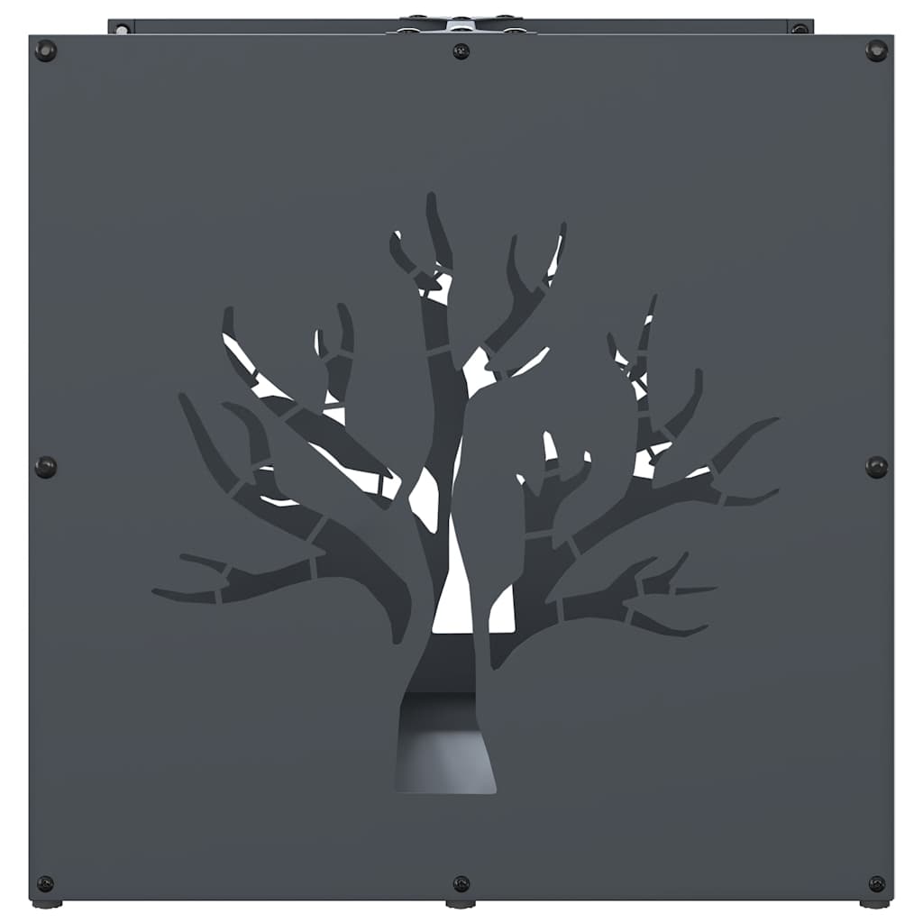 Rastrelliera per Legna da Ardere Antracite 40x40x40 cm - homemem39