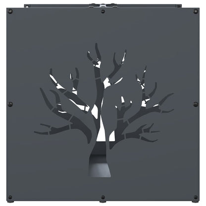 Rastrelliera per Legna da Ardere Antracite 40x40x40 cm - homemem39