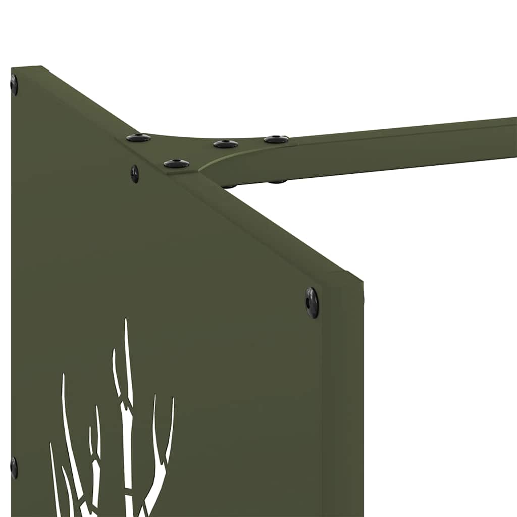 Rastrelliera per Legna da Ardere Verde Oliva 40x40x40 cm - homemem39